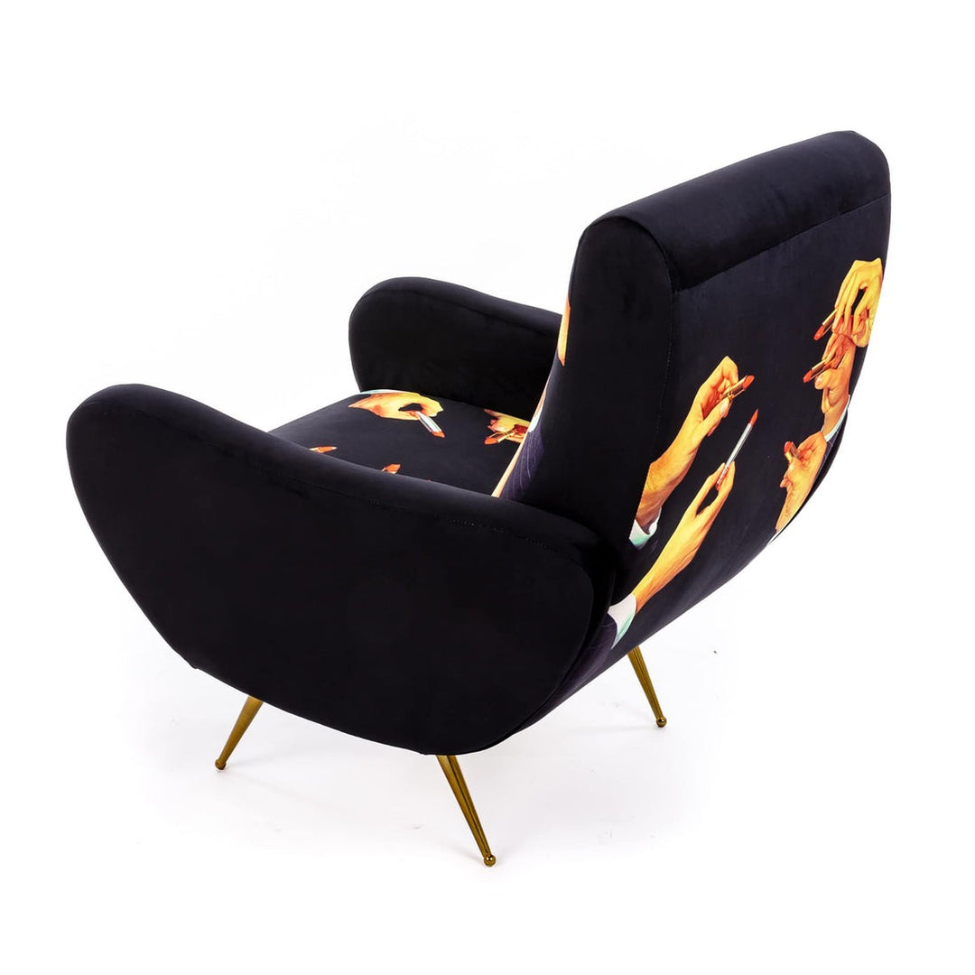 Seletti Lipstick Print Armchair – Black