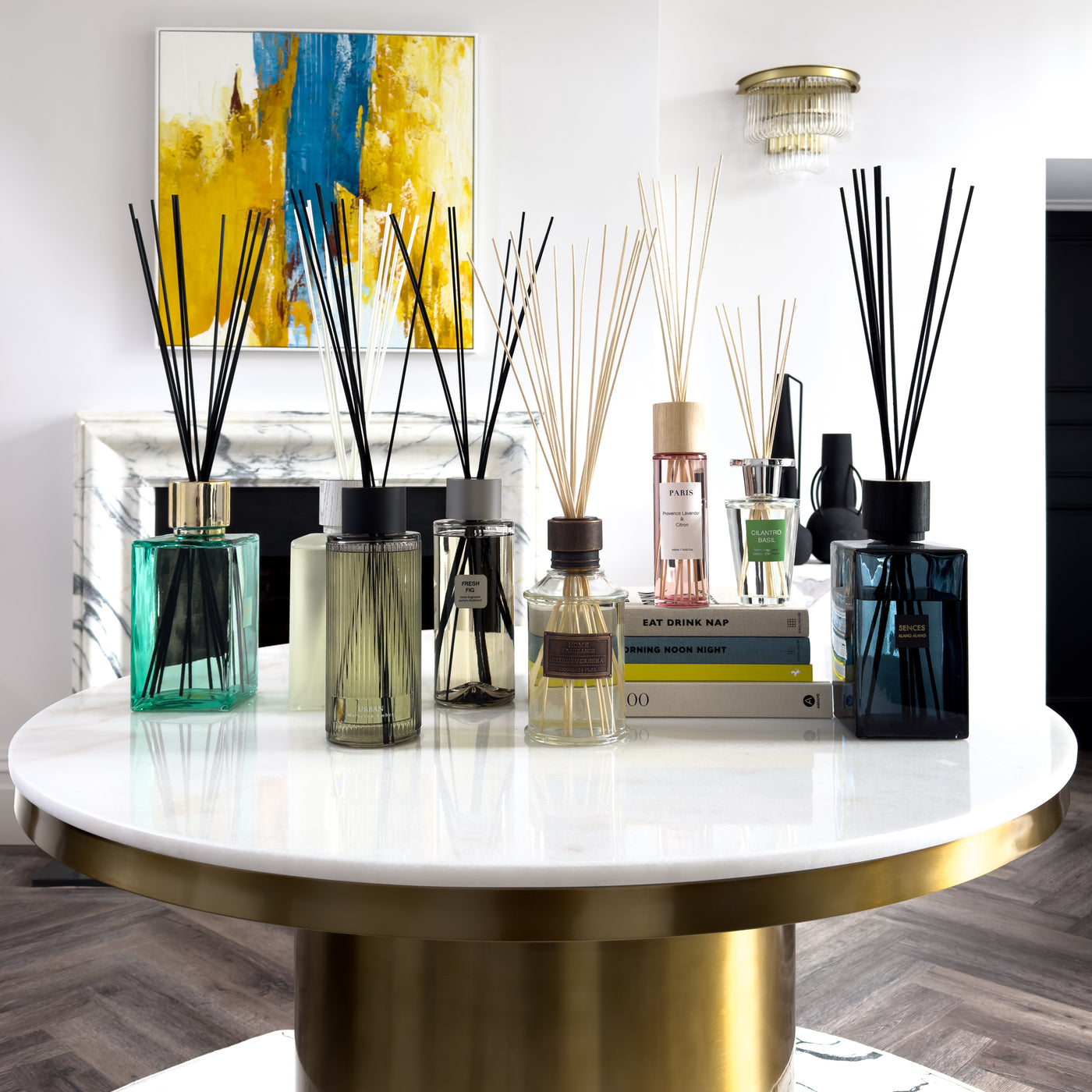 Large Amora Reed Diffuser with Onyx Glass Bottle