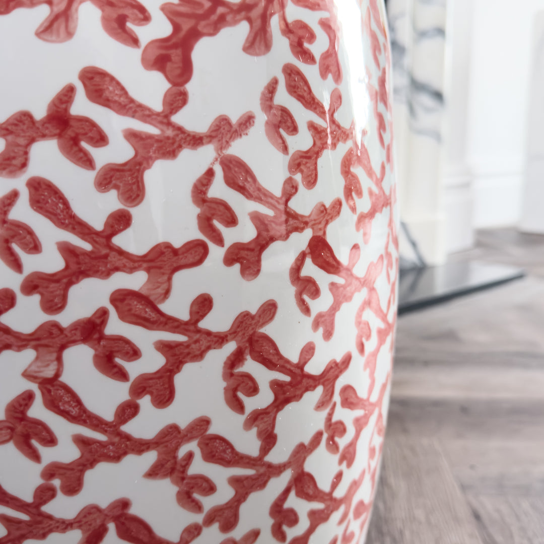 Sienna Porcelain Stool with Hand Painted Detail