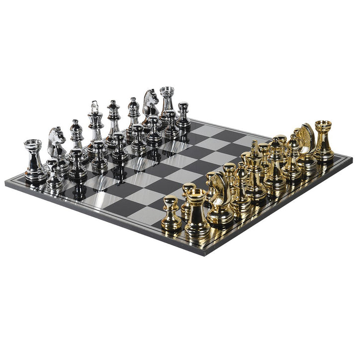 Silver and Gold Oversized Chess Set