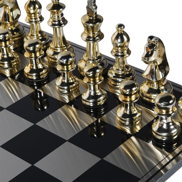 Silver and Gold Oversized Chess Set