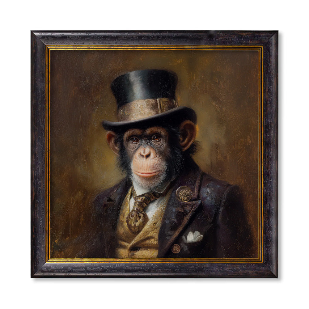 Sir Bananington - Gentleman Chimpanzee – Oxford Square Frame