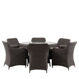 Solara Round Outdoor Dining Set - 6 Seater