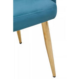 Sophia Dining Chair in Blue Velvet and Gold Metal