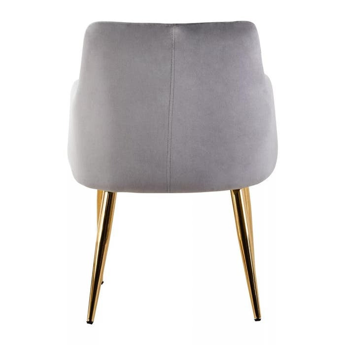 Sophia Dining Chair in Mink Velvet and Gold Metal