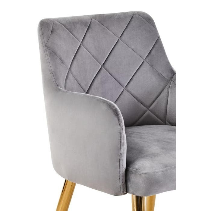 Sophia Dining Chair in Mink Velvet and Gold Metal