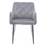 Sophia Dining Chair in Mink Velvet and Chrome Metal