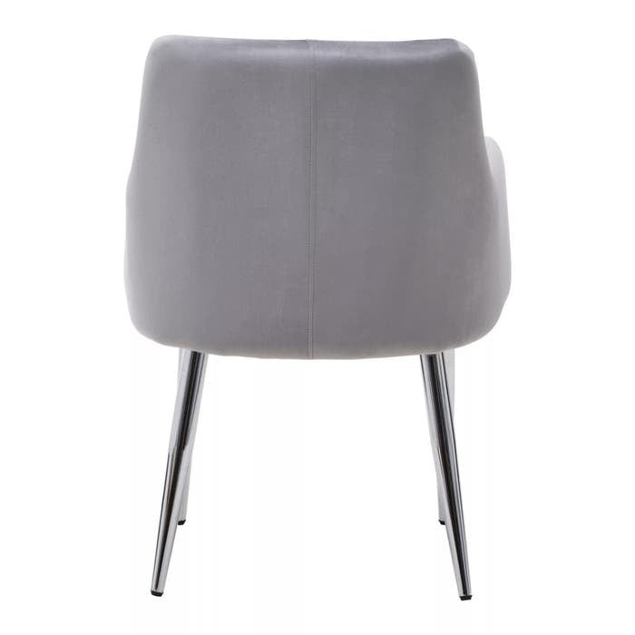 Sophia Dining Chair in Mink Velvet and Chrome Metal