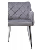 Sophia Dining Chair in Mink Velvet and Chrome Metal