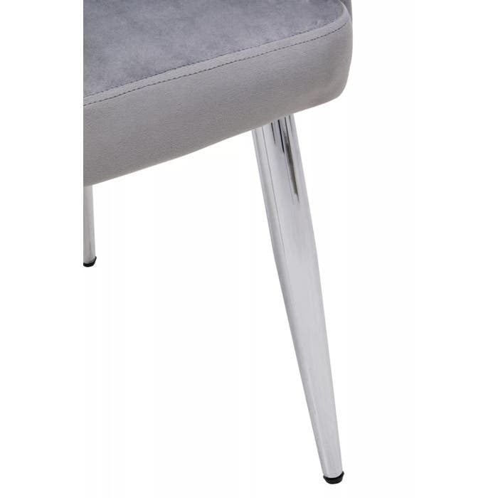 Sophia Dining Chair in Mink Velvet and Chrome Metal