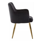 Sophia Dining Chair in Black Velvet and Gold Metal