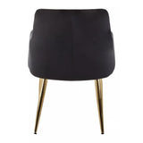 Sophia Dining Chair in Black Velvet and Gold Metal