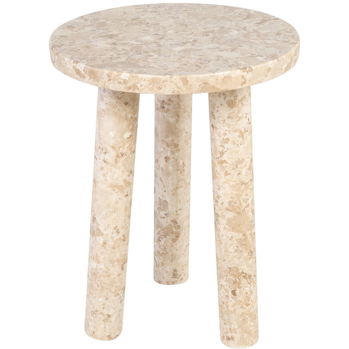 Sullivan Tripod Side Table in Cream Marble