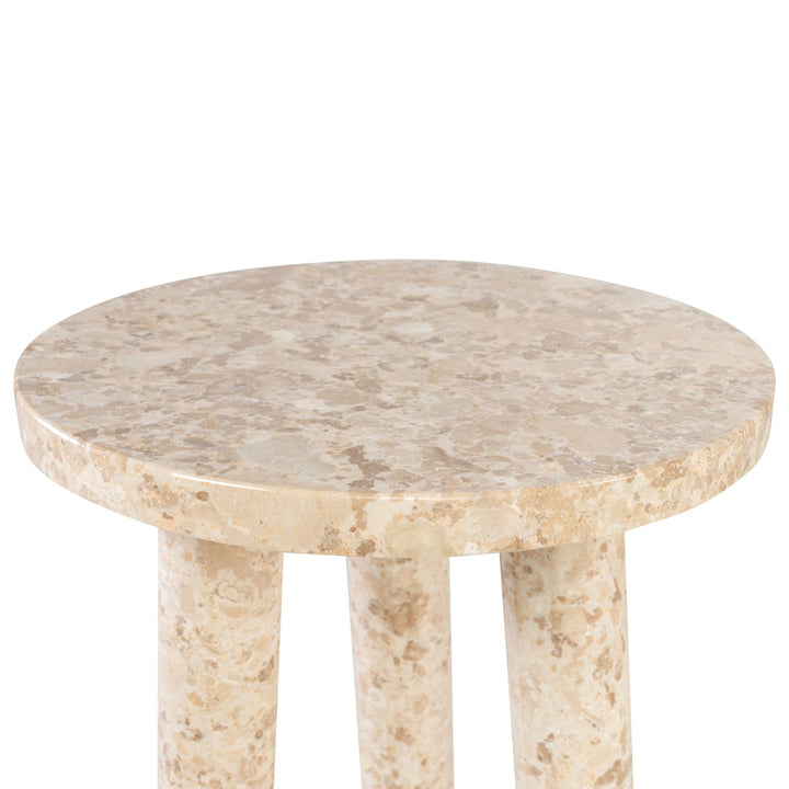Sullivan Tripod Side Table in Cream Marble