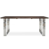 Sutton Dining Table in Wood and Stainless Steel