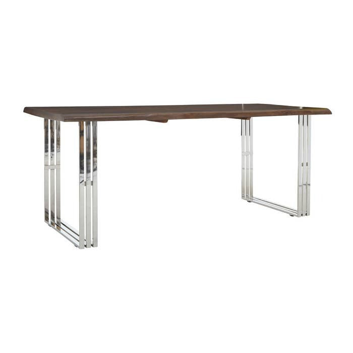 Sutton Dining Table in Wood and Stainless Steel