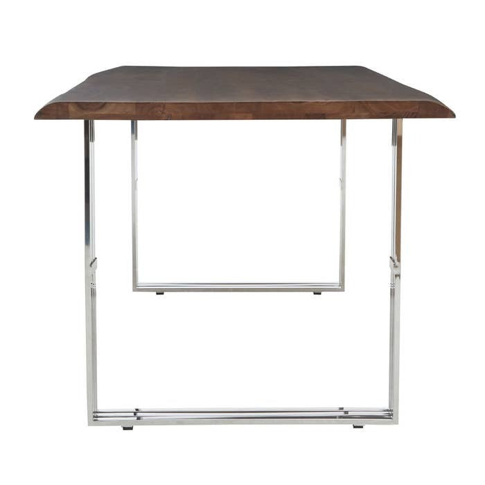 Sutton Dining Table in Wood and Stainless Steel