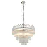 Templar Chandelier – Clear Glass and Nickel