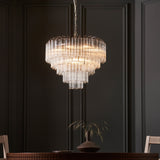 Templar Chandelier – Clear Glass and Nickel