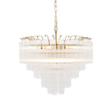 Templar Chandelier – Clear Glass and Satin Brass