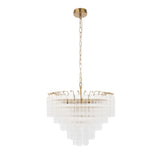 Templar Chandelier – Clear Glass and Satin Brass