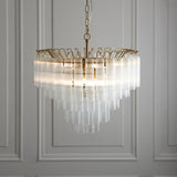 Templar Chandelier – Clear Glass and Satin Brass