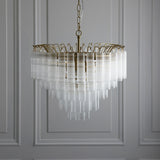 Templar Chandelier – Clear Glass and Satin Brass