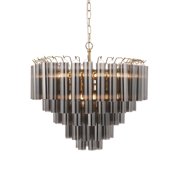 Templar Chandelier – Smokey Grey Glass