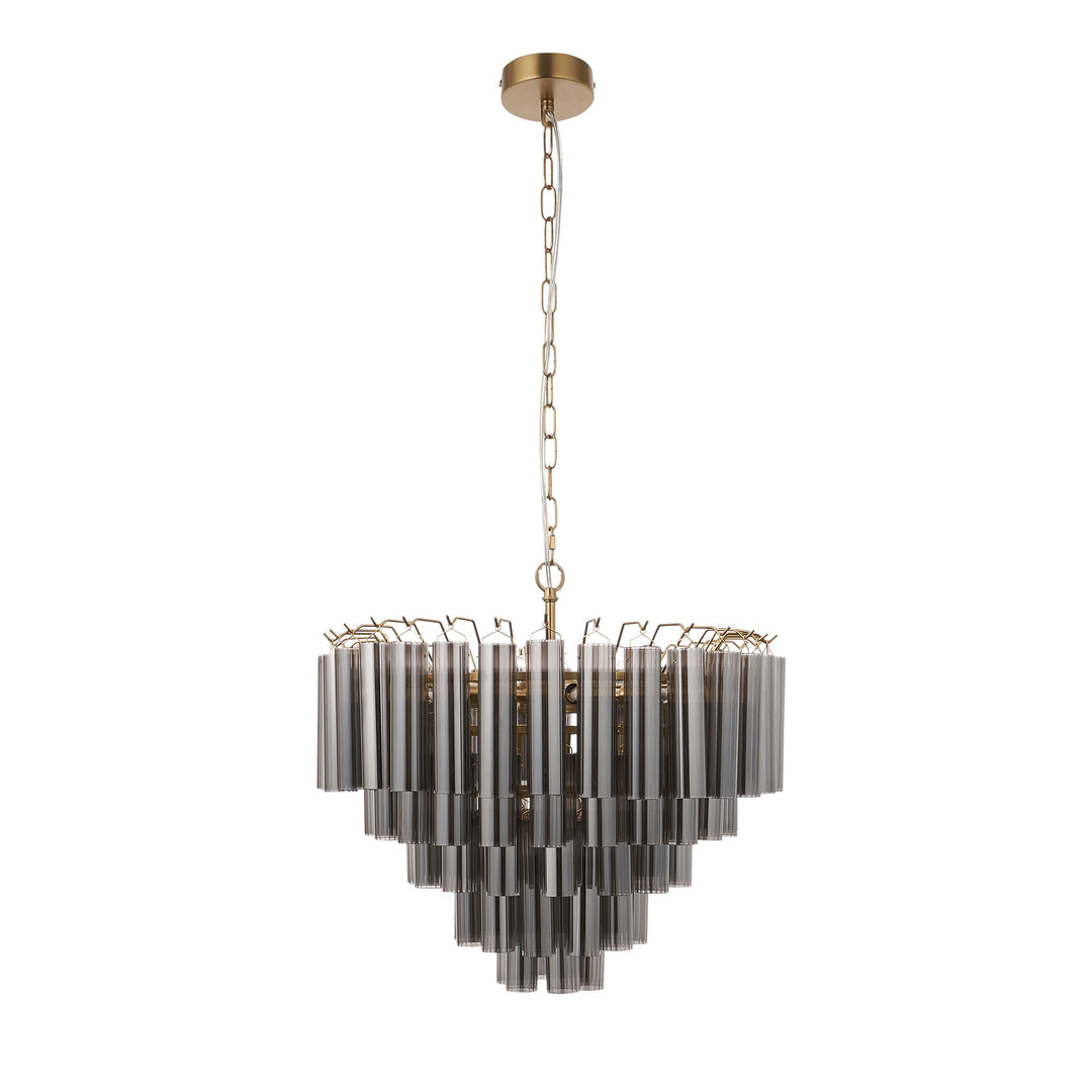 Templar Chandelier – Smokey Grey Glass