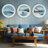 The Coastal Lighthouse - Oxford White Round Frame