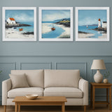 The Coastal Lighthouse- White Hurstwood Square Frame