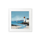 The Coastal Lighthouse- White Hurstwood Square Frame