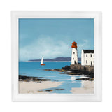 The Coastal Lighthouse- White Hurstwood Square Frame