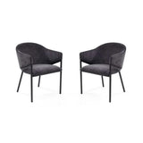 Tommy Franks Aidan Chair – Giselle Ebony Fabric – Set of 2