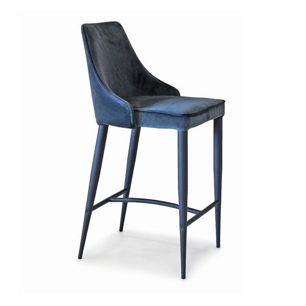 Tommy Franks Alain Bar Stool – Navy Velvet