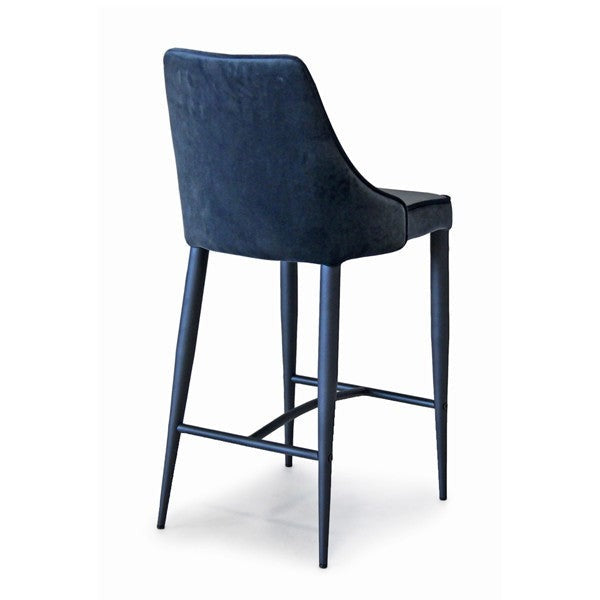 Tommy Franks Alain Bar Stool – Navy Velvet