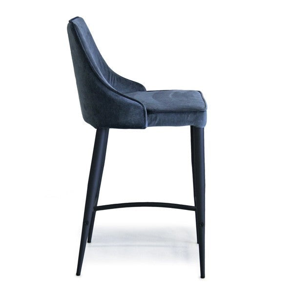 Tommy Franks Alain Bar Stool – Navy Velvet