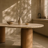 Tommy Franks Basilca Dining Table - 270cm - Walnut Travertine