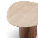 Tommy Franks Basilca Side Table - Walnut Travertine