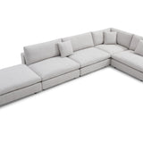 Tommy Franks Blanco 5 Piece Modular Sofa – Avery Velour Cream