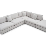 Tommy Franks Blanco 5 Piece Modular Sofa – Avery Velour Cream
