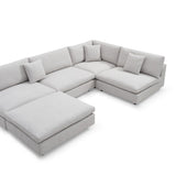 Tommy Franks Blanco 5 Piece Modular Sofa – Avery Velour Cream