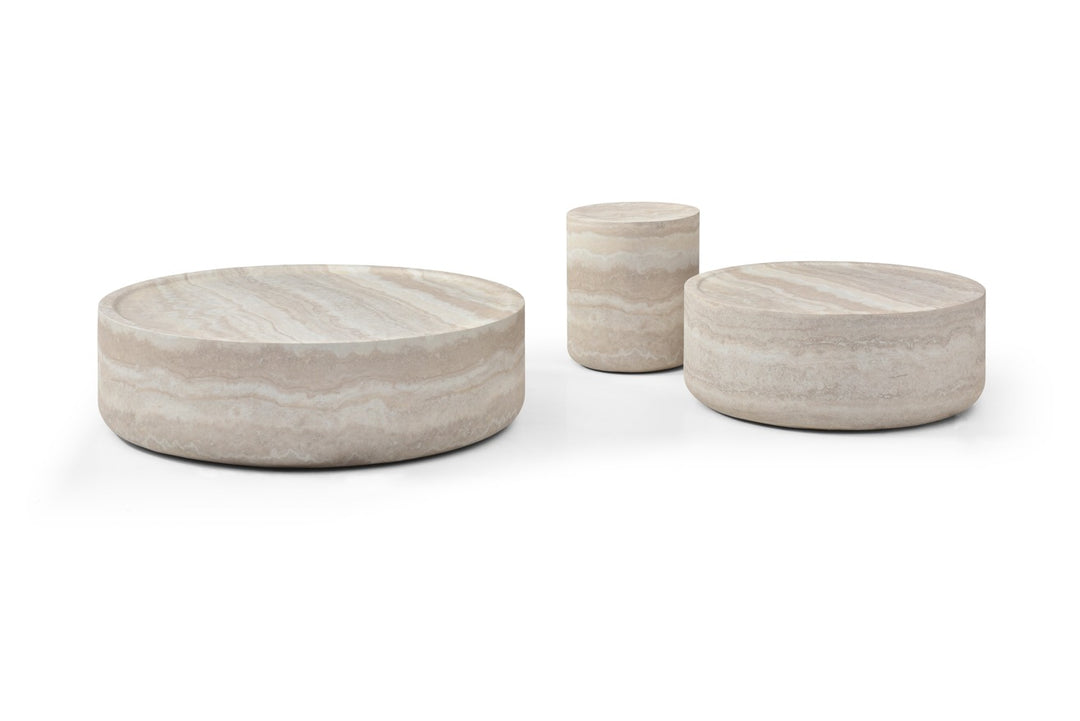 Tommy Franks Ciladro Side Table – Faux Travertine