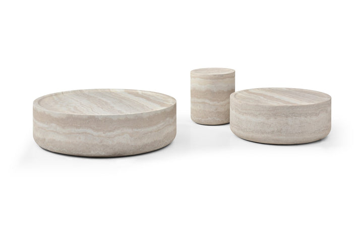 Tommy Franks Ciladro Side Table – Faux Travertine
