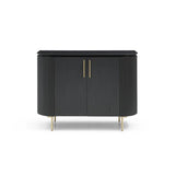 Tommy Franks Lantine 2 Door Cabinet – Matte Black Oak and Brass