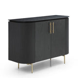 Tommy Franks Lantine 2 Door Cabinet – Matte Black Oak and Brass