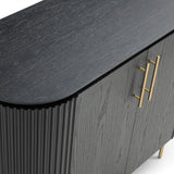 Tommy Franks Lantine 2 Door Cabinet – Matte Black Oak and Brass