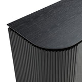 Tommy Franks Lantine 2 Door Cabinet – Matte Black Oak and Brass