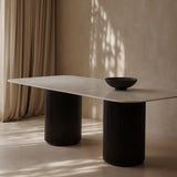 Tommy Franks Lantine Marble Dining Table – Matte Black – 270cm