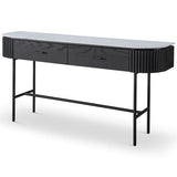 Tommy Franks Lantine Marble Console Table – Matte Black